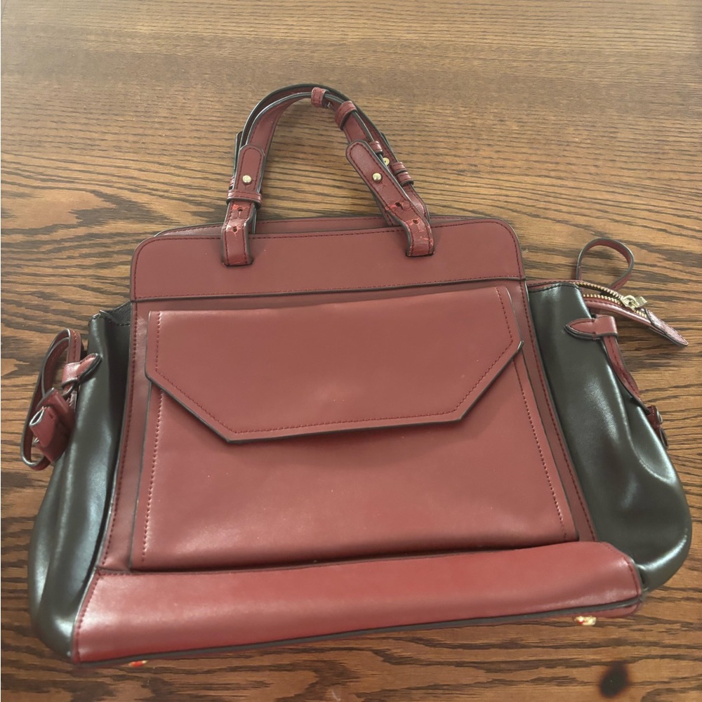 Chic Burgundy and Black Satchel